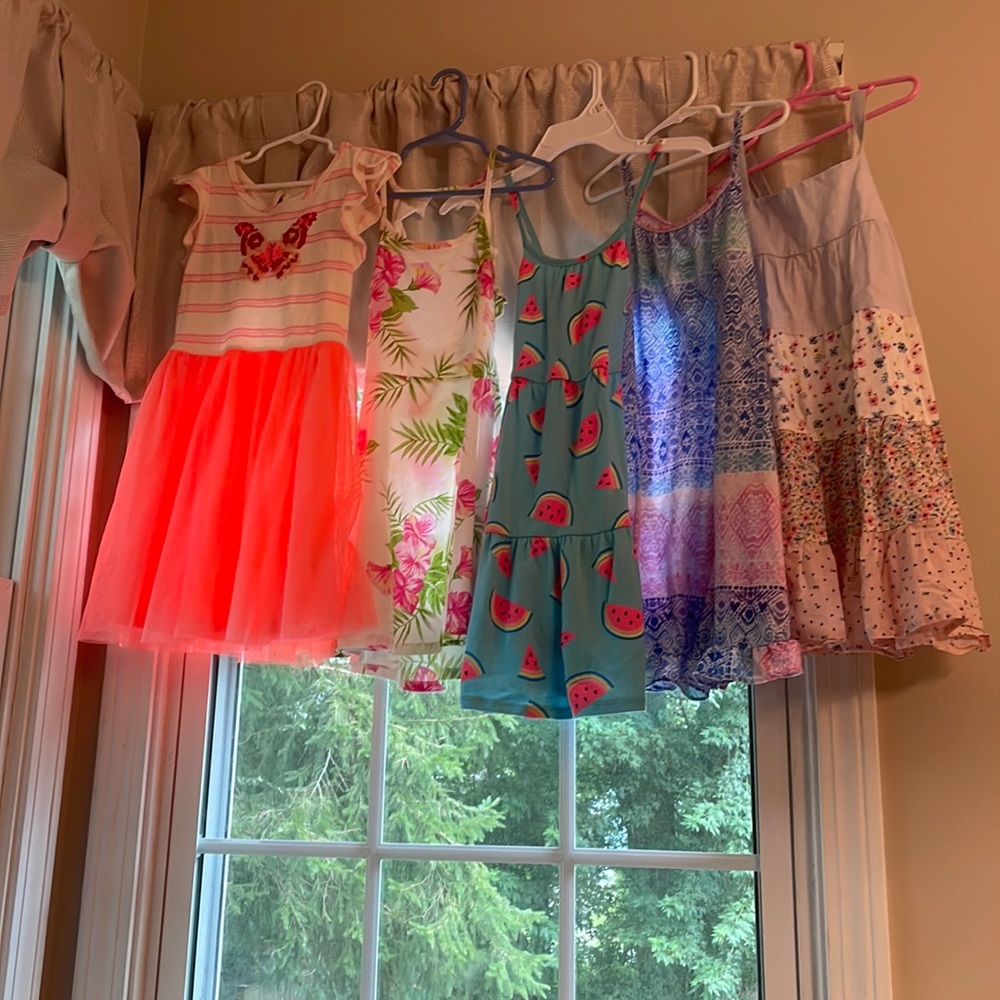 EUC lot of 5 dresses girls 5-6x